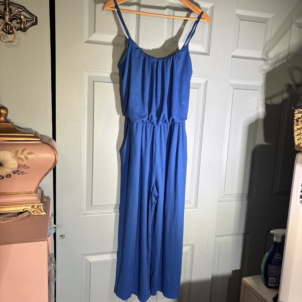 Gilli One Piece Cropped Wide Leg Jumper Sz Medium. Royal Blue